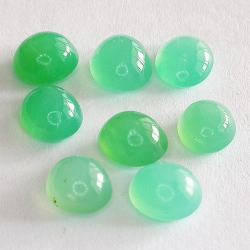 Lot 10,19ct Calcedony Chrysoprase Oval Cabochon Cut 6,6 bis 7,3mm