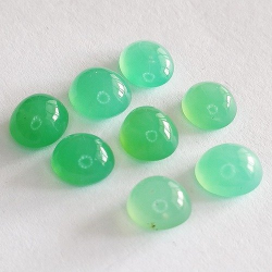 Posten 10,19ct Chalcedon Chrysopras Oval Cabochon Schliff 6,6 bis 7,3mm