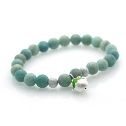 Bracelet Amazonite avec breloque en argent 925 Sterling gonzesse