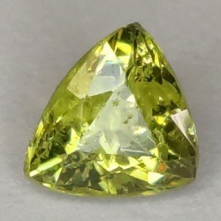 Grenat démantoïde 0,47 ct taille trilliant 4,45 x 4,41 mm