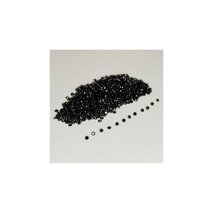 6.38 ct Black spinel round cut 1 mm