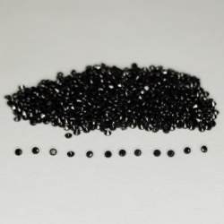 6.38 ct Black spinel round cut 1 mm