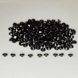 37.83 ct Black spinel round cut 3 mm