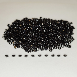 46.34 ct Black spinel round cut 2 mm