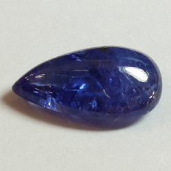 5,21 ct blauer Tansanit im Birnenschliff-Cabochon, 14,72 x 8,48 mm