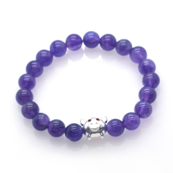 Amethyst-armband mit Sterling Silber 925 Anhänger Schwein