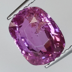 2,54 ct rosa Saphir im Smaragdschliff, 7,88 x 6,00 mm