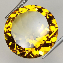 Quartz citrine 11,87 ct, taille ronde 16 mm