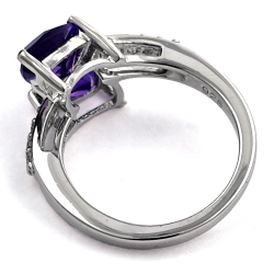 Silver, Amethyst and Topaz Ring