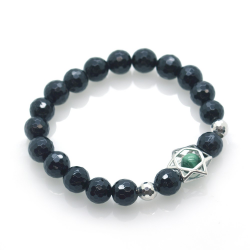 Bracciale in Tormalina e Malachite con 925 Argento Sterlina Stella