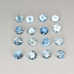 1ct Aquamarine Round Cut 2.5-2.6mm 16pcs