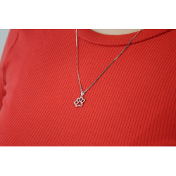 Zircons and 925 Silver Footprint Pendant