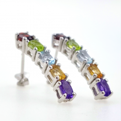 Multigem and 925 Sterling Silver Earrings