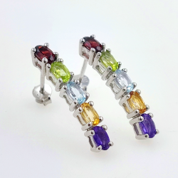 Multigem and 925 Sterling Silver Earrings