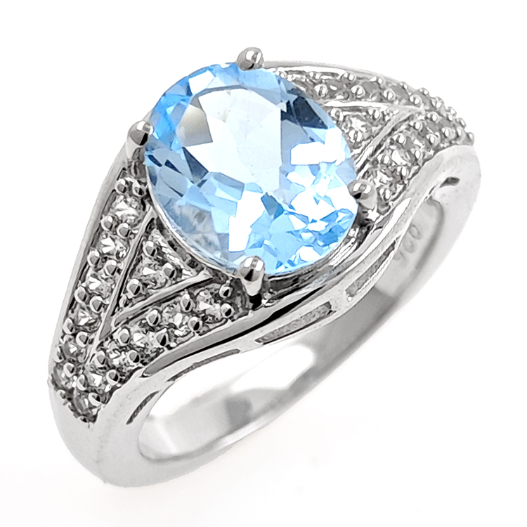 Zircon and 925 Silver Ring