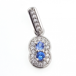 Pendentif Tanzanite et Zircon en argent 925 rhodié