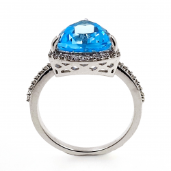 Topaz and Zircon Ring in Rhodium Plated 925 Silver