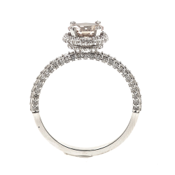 Anello in oro con diamante champagne di 0,52 carati + diamante bianco di 0,61 carati