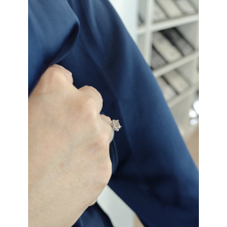 Anello in oro con diamante champagne di 0,52 carati + diamante bianco di 0,61 carati
