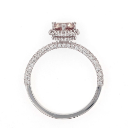 Bague en or 0,50 carats avec diamant de couleur champagne + diamant blanc 0,60 carats