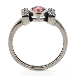 Goldring mit Padparadscha No Heat Sri Lanka Sapphire und Diamanten