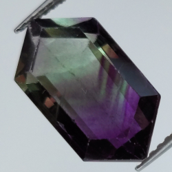 6.53ct Fluorit Blue John Phantasie Schnitt 16.2x8.6mm
