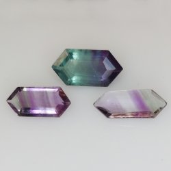 6.72ct Fluorite Blue John Fancy Cut 13.3x6.6mm