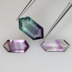 6.72ct Fluorite Blue John Fancy Cut 13.3x6.6mm