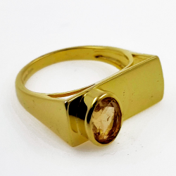 Anello in argento 925 placcato oro giallo e pietre preziose