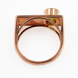 Rose gold plated 925 Sterling silver and gemstone ring