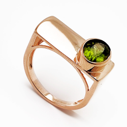 Rose gold plated 925 Sterling silver and gemstone ring