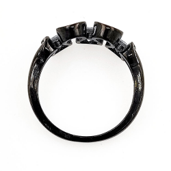 Schwarz rhodinierter Ring aus 925er Sterlingsilber und Edelsteinen