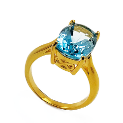 Topaz ring in 925 sterling silver plated in rhodium, black rhodium or yellow gold.