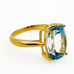 Topaz ring in 925 sterling silver plated in rhodium, black rhodium or yellow gold.