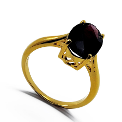 Garnet ring in 925 sterling silver rhodium plated, black rhodium, yellow gold or rose gold.