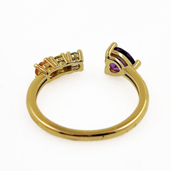 Gemstone ring in 925 silver rhodium or yellow gold plated.