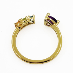 Gemstone ring in 925 silver rhodium or yellow gold plated.