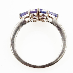 Tanzanian Ring in 925 Sterling Silver with rhodium plating