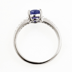 Tanzanian ring with zirconia in 925 Sterling Silver with rhodium plating