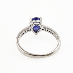 Tanzanian ring with zirconia in 925 Sterling Silver with rhodium plating