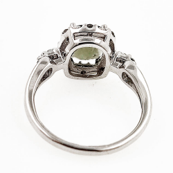 copy of Bague en Moldavite et topaze blanche en argent 925 rhodié