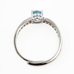 Topaz ring with zirconia in 925 sterling silver with rhodium plating