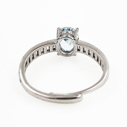 Topaz ring with zirconia in 925 sterling silver with rhodium plating