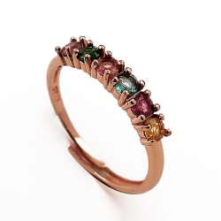 Tourmaline ring in rose gold plated 925 silver