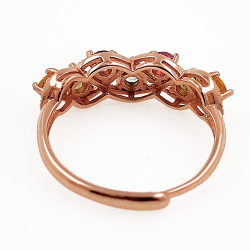 Tourmaline ring in rose gold plated 925 silver