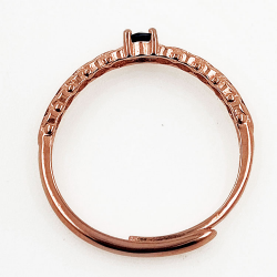 Anillo de rubí o zafiro en plata 925 bañada en oro rosa