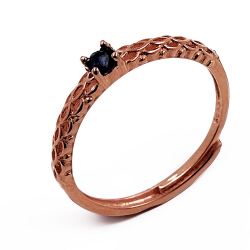 Anillo de rubí o zafiro en plata 925 bañada en oro rosa