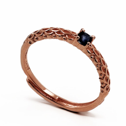 Anillo de rubí o zafiro en plata 925 bañada en oro rosa