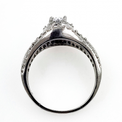 Zircón ring in 925 sterling silver rhodium plated