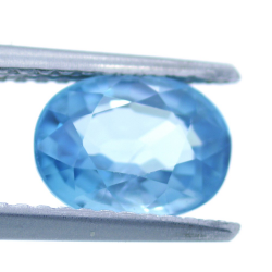 2,06 ct  Zircon Bleu Taille Ovale